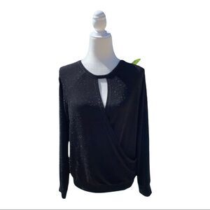 Rachel Rachel Roy Black Sparkly Long Sleeve Blouse